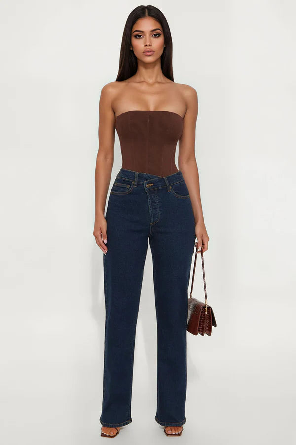 👖50% OFF NOW! ✨ Tall In Sync Stretch Crossover Straight Leg Jeans - Dark Wash