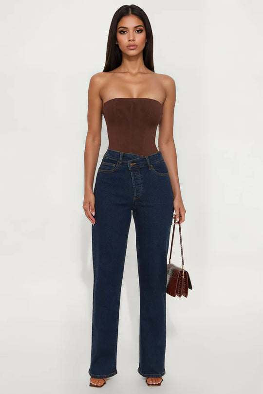 👖50% OFF NOW! ✨ Tall In Sync Stretch Crossover Straight Leg Jeans - Dark Wash