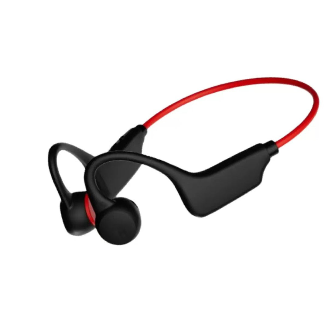 High Quality Headphones - Open Ear Earphones with Bone Conduction Tech, Sweat-Resistant Sports Headset for Workouts, Deep Bass Audio & Smart Mic