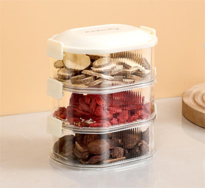 Keittiön mausteen järjestäjä pinottavia ruokatiivisteitä