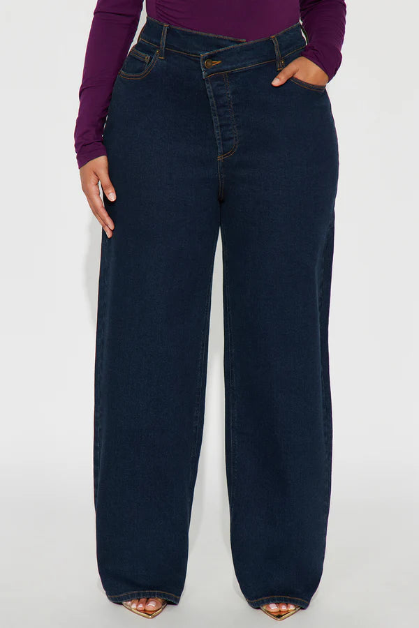 👖50% OFF NOW! ✨ Tall In Sync Stretch Crossover Straight Leg Jeans - Dark Wash