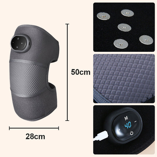 Uppvärmd knäbrunfrap med massage, vibrationsknäsmassager med värmeplatta för knä, benmassager, FSA eller HSA berättigade, uppvärmd knäskydd för stressavlastning