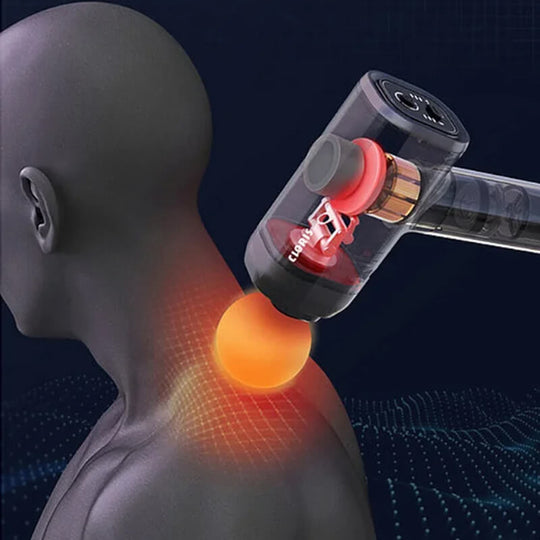 Masážní pistole, hloubková perkusní masážní pistole, svalový masážní přístroj se 6 rychlostmi a 4 hlavami, elektrické masážní přístroje zad pro profesionální sportovce, domácí posilovna, FSA a HSA