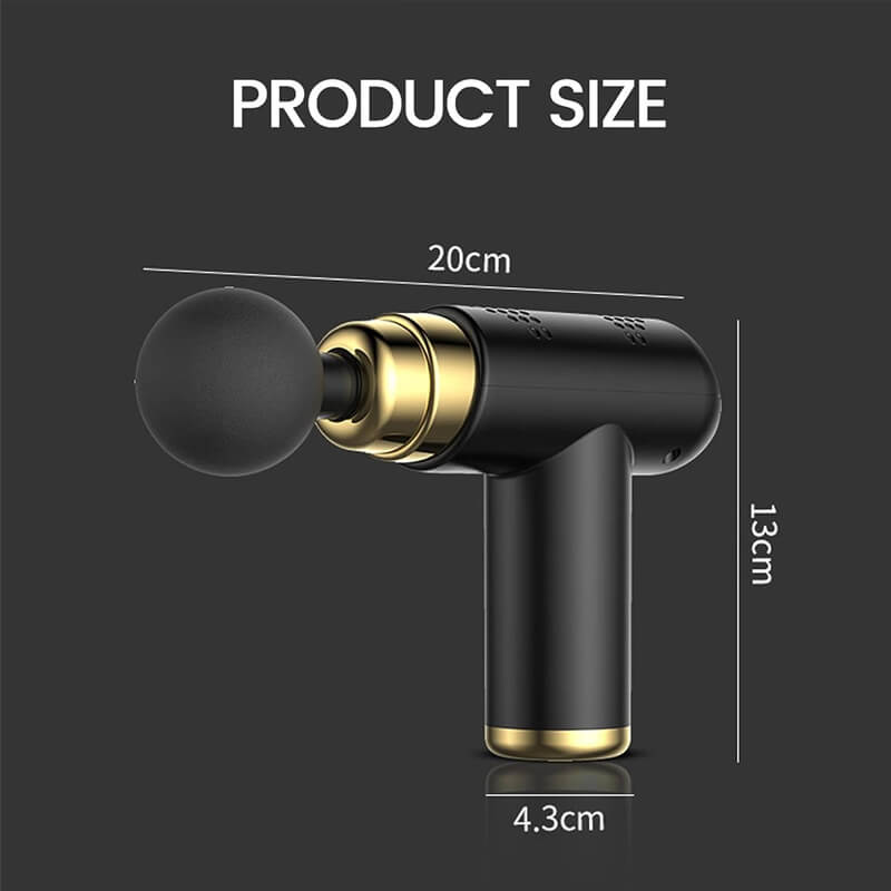 Masážní pistole, hloubková perkusní masážní pistole, svalový masážní přístroj se 6 rychlostmi a 4 hlavami, elektrické masážní přístroje zad pro profesionální sportovce, domácí posilovna, FSA a HSA