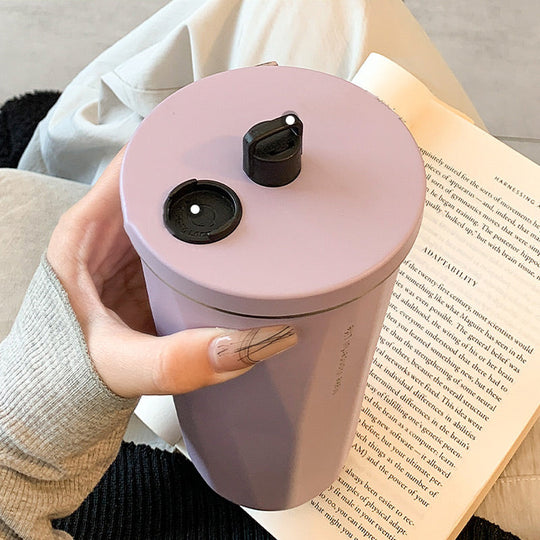 🥛 600ml elastický hrnček na kávu so slamkou