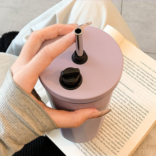 🥛 600ml elastický hrnček na kávu so slamkou