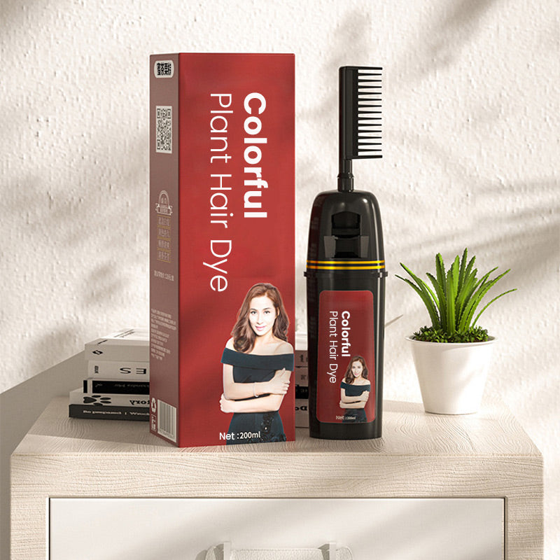 Värviline taimne juuksevärv uuendusliku kammiaplikaatoriga