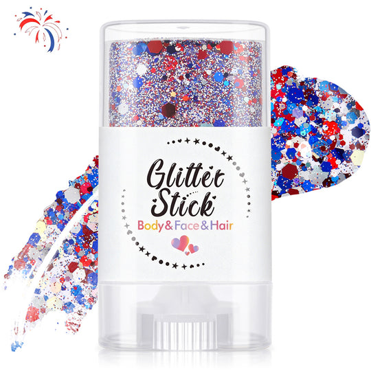 🦅4th of July Glitter Stick✨🔔Red, White & Blue Body & Hair Sparkle