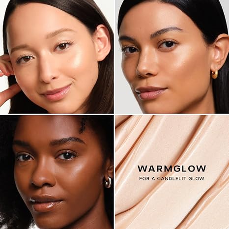 Saie Glowy Super Gel - Hydrating Makeup Primer and Illuminating Glow Serum Enriched with Vitamin C and Squalane Oil - All-Over Liquid Highlighter Makeup for Instant Glass Skin - Warmglow (1 oz)