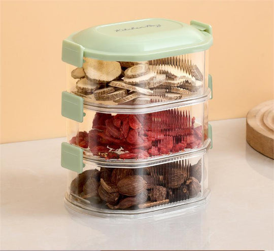 Keittiön mausteen järjestäjä pinottavia ruokatiivisteitä