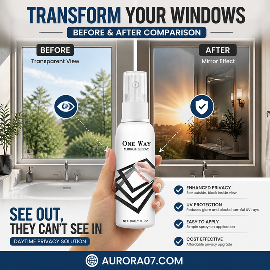 🪟 50% OFF Reflective Window Spray | One-Way Mirror Privacy Shield for Home & Car