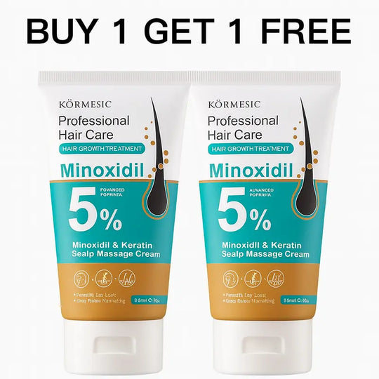 [BUY 1 GET 1 FREE]5% Minoxidil Hair Growth Scalp Massage Cream for Men & Women with Keratin & Ginger Extract – Prevents Hair Loss, Repairs Follicles, Promotes Fast Regrowth & Strengthens Hair Roots