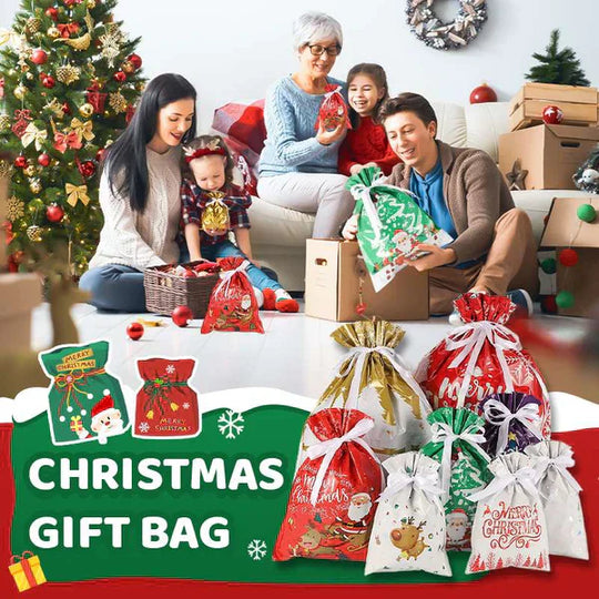 🔥Rebajas de Navidad 52% de descuento🎅La mejor bolsa de regalo navideña con cordón del mundo🎁
