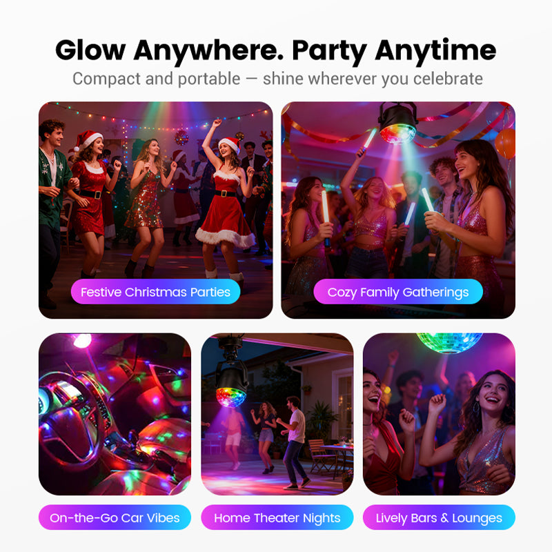 🎄 ¡OFERTA FESTIVA! 🔥Bola de discoteca mágica giratoria de colores