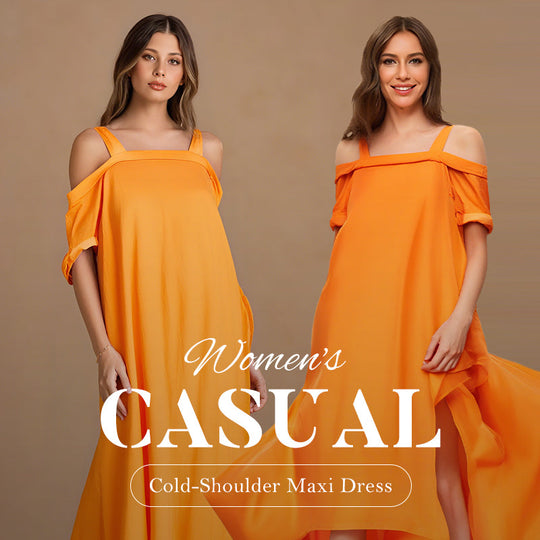 🏖️2025 Summer Specials🌴Women's Casual Cold Shoulder Maxi Dress