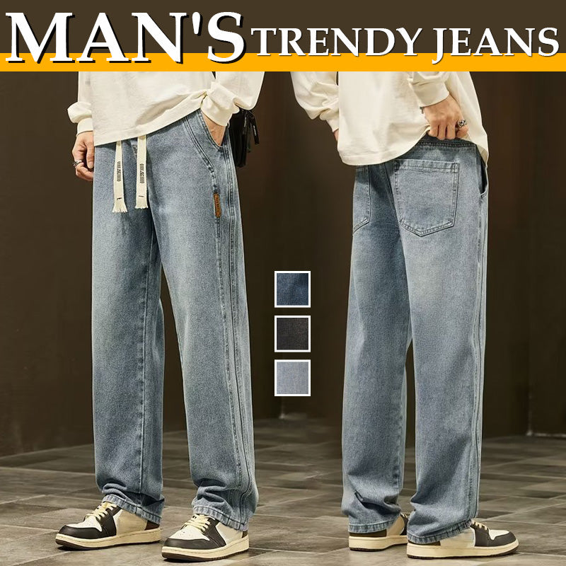 🧵 Men's Loose Straight Jeans – Classic Fit | Perfect for Commute, Casual & Weekend Wear, Easy to Style ✨
