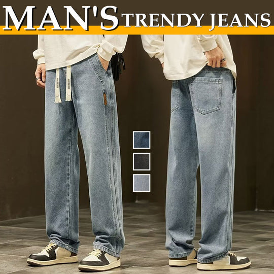 🧵 Men's Loose Straight Jeans – Classic Fit | Perfect for Commute, Casual & Weekend Wear, Easy to Style ✨
