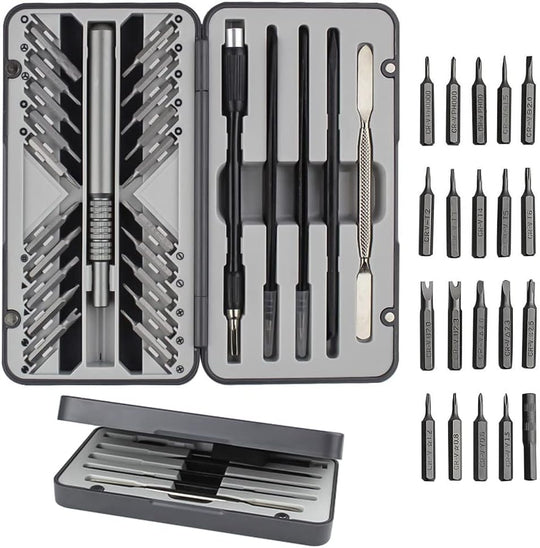 26 in 1 Precise Screw Driver Bit Set, 20 Bits (Phillps, Slotted, Torx, Hex and other 5 kinds of Bits), Flexible Shaft