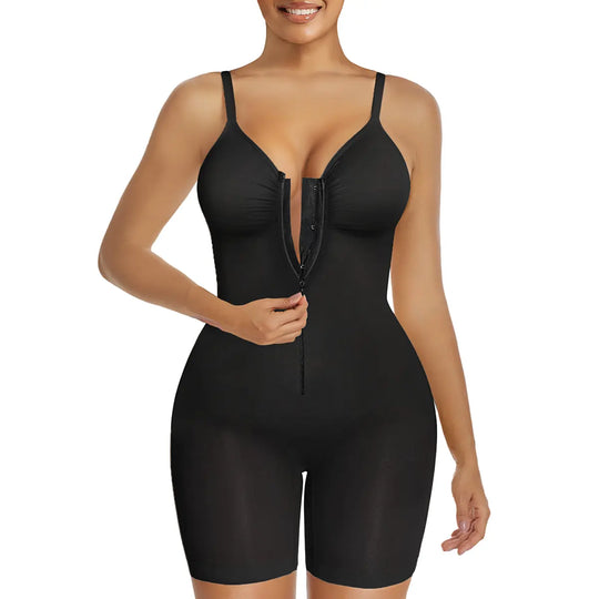 💐60% OFF 👗Women's Zip-Up Tummy Control Bodysuit – Ultra Stretch Breathable Mesh, Comfort Fit
