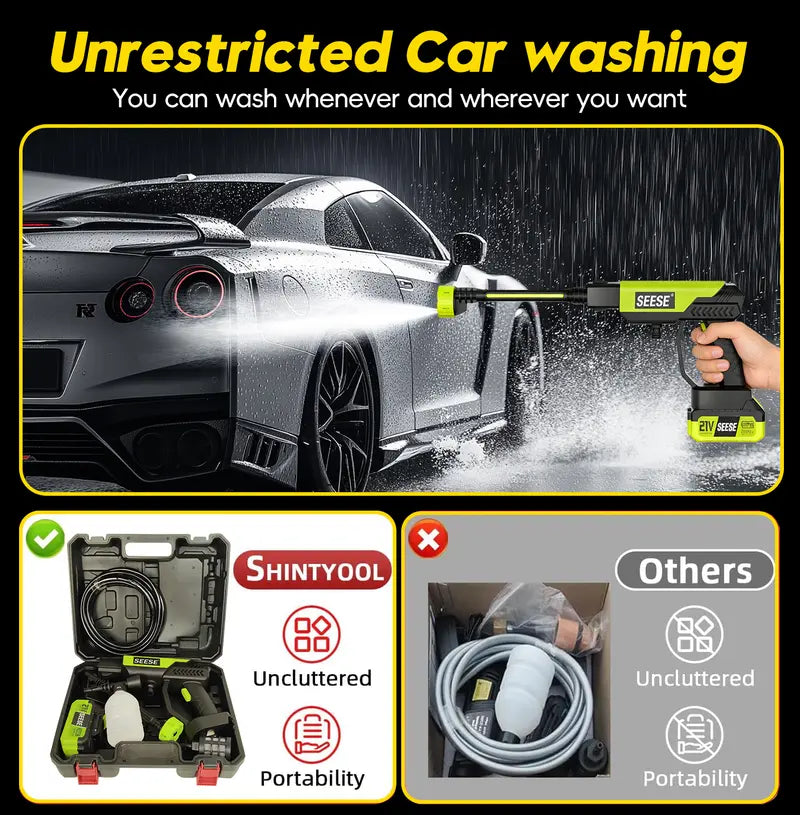 💦Cordless Pressure Washer and Single Port Charger Base, Bottle Portable Washer for Car,Home Cleaning & Garden Watering fathersdaygift