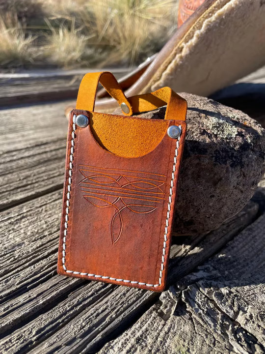 Western Boot Wallet with Snap Strap