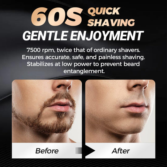 🎁Hot Sale🔋 Mini-dobbeltbarbermaskine! 0,1 mm Knive Mesh 7500 rpm motor