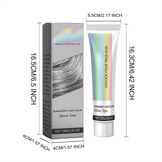 Kaks-ühes naturaalse essentsi ekstraktiga hõbedane juuksevärv