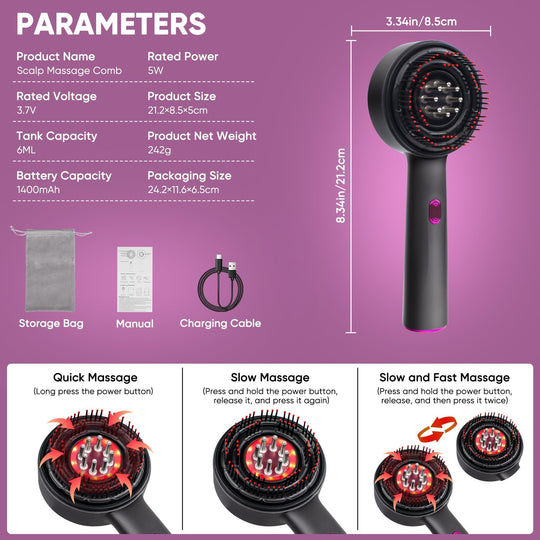 2026 HOT SALE 💥 Electric Guided Liquid Conditioning Hair Massage Comb