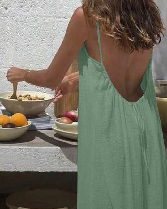 💃LAST DAY SAEL 50% OFF!!✨Women's Solid Color Cami Lounge Dress💕