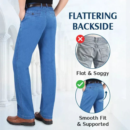 ⏳Time-Limited Special⏰Men's Slim Fit Hip-Lifting Jeans – High Waist, Straight Cut & All-Day Comfort for a Sharper Silhouette👖🔥