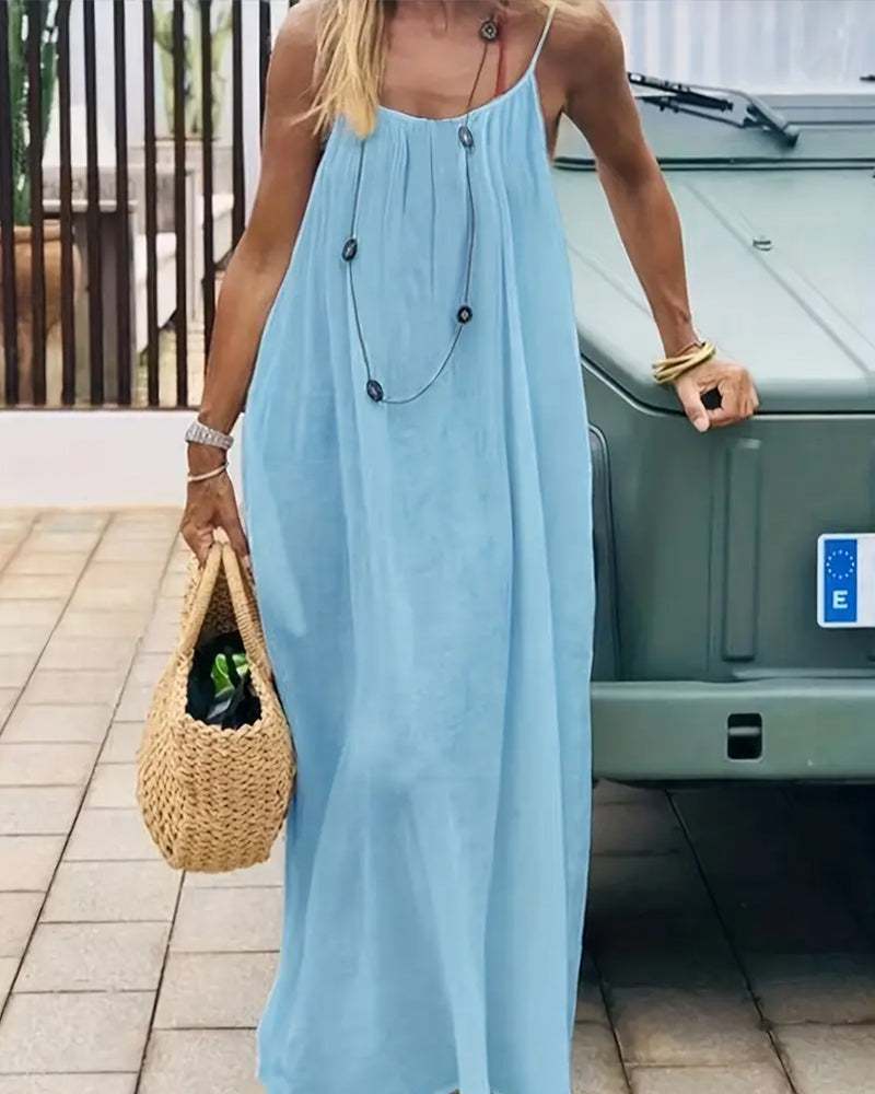 💃LAST DAY SAEL 50% OFF!!✨Women's Solid Color Cami Lounge Dress💕