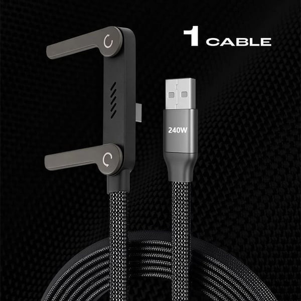 ⚡️240w super fast charging📱Invisible Holder Charger Cable with Stand