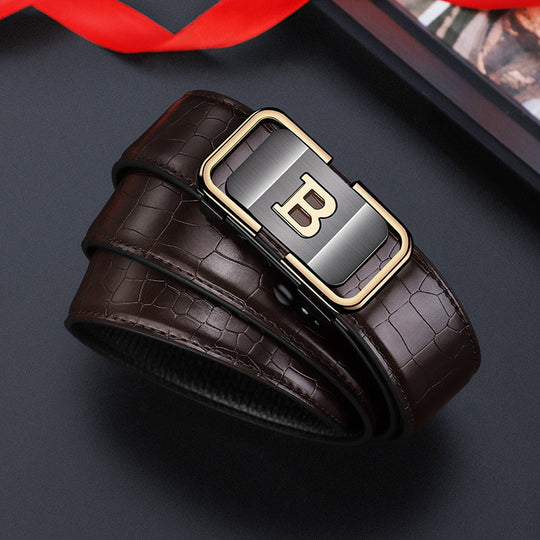 🏆Flash Sale 50K+ SOLD! 🔥Men's Crocodile-Patterned Automatic Buckle Belt