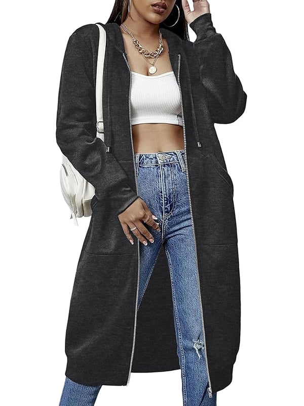 🔥Hot Sale🔥Early Autumn Women Casual Zip up Fleece Hoodies🍂