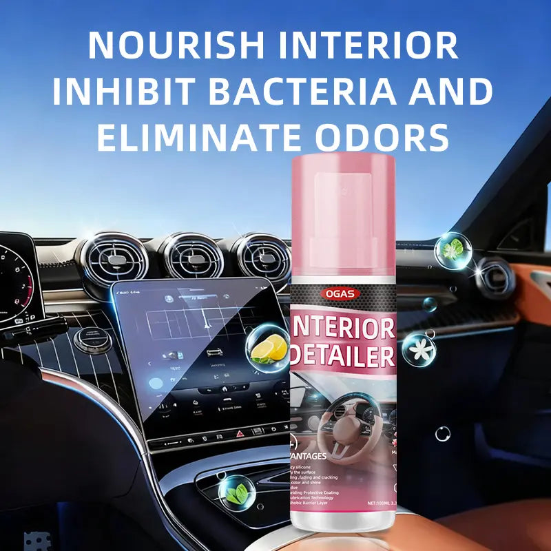 Interior Car Cleaner & Polishing - Repels Dust & Staining, Restores & Protects Plastic, Vinyl, Leather, Dashboard - UV Guard, Anti-Aging, Exterior & Interior Car Detailer Spray