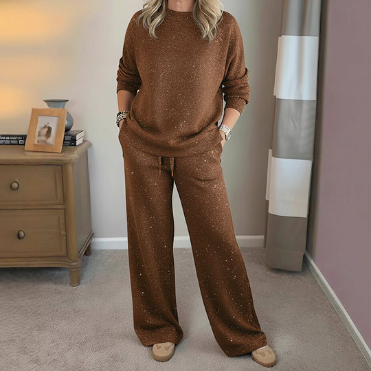 ⏰Last Day Sale - 60% OFF✨Women's Glitter Pullover Sweater & Pants 2-Piece Set