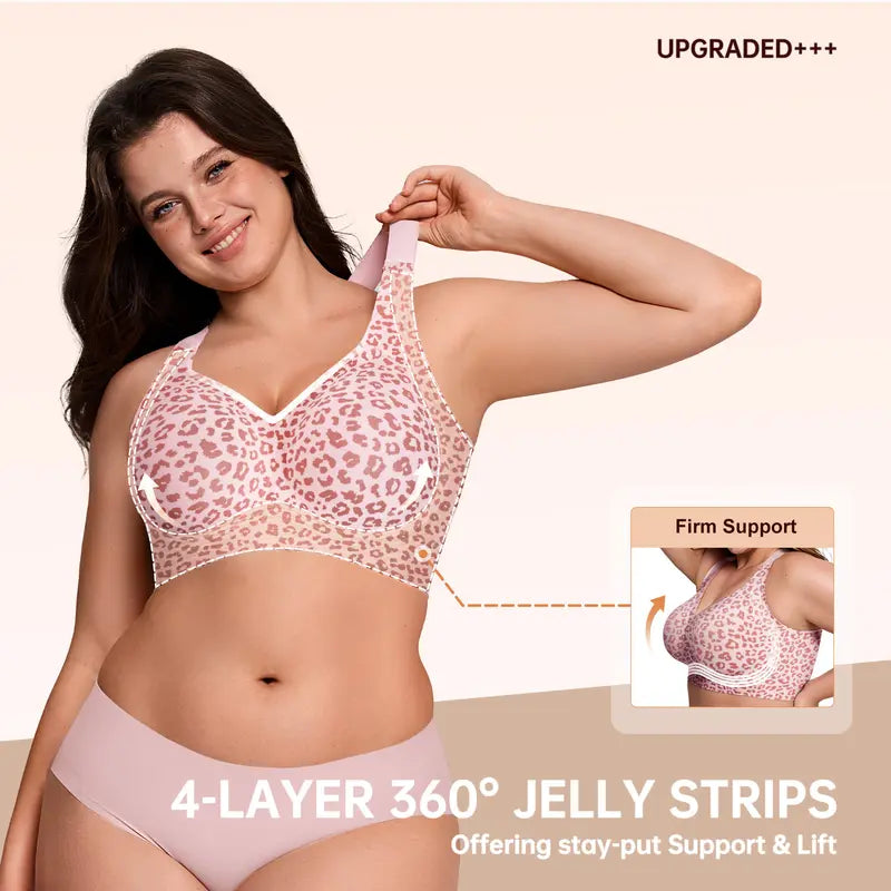 👙Jelly Bras Women Seamless Lift Bra Wireless Push Up No Underwire Full Coverage Plus Bras Comfort Supportive Sports T-Shirt Bra
