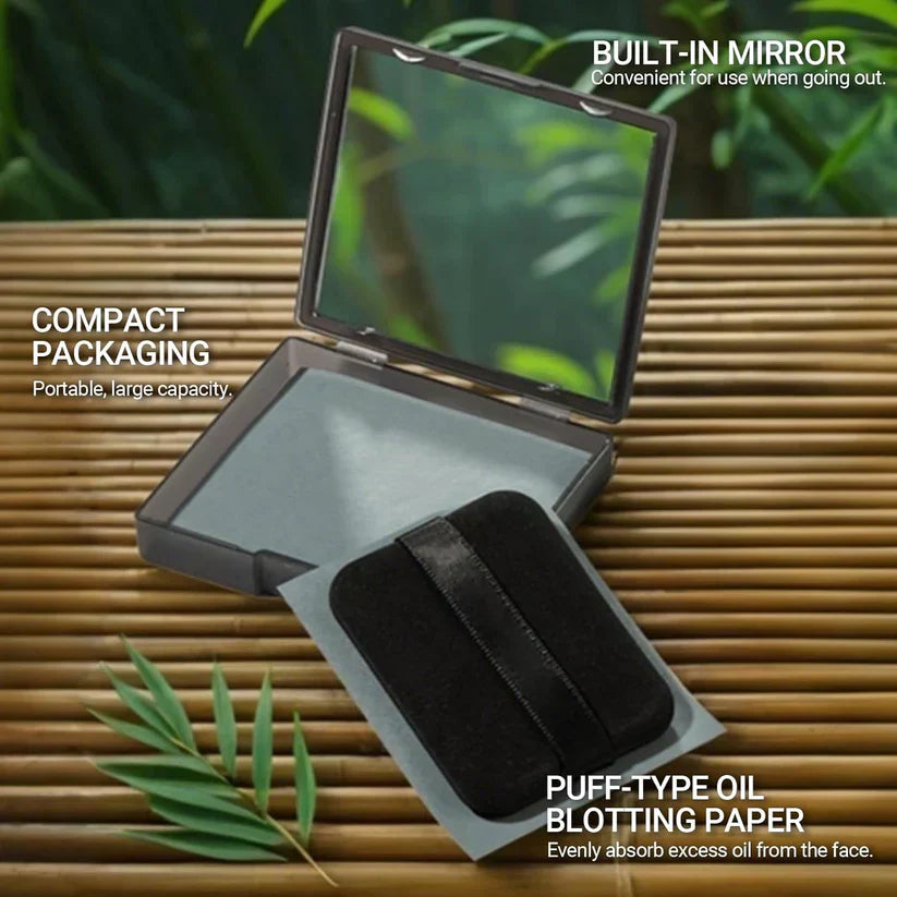 ⏰ПОСЛЕДЕН ДЕН - КУПЕТЕ 1, ПОЛУЧЕТЕ 1 БЕЗПЛАТНО!!💝Черен магнитен лист за фиксиране на попивателно масло с пудра, попивателно масло за по-голям контрол, поддържа свежест 2 в 1