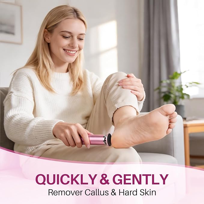 LIONVISON Electric Foot Callus Remover: Adjustable Speed Foot File for Cracked Heels - Working Women's Summer Pedicure Tool with 60pcs Sandpaper Discs - Dead Skin Remover for Dry Feet at-Home