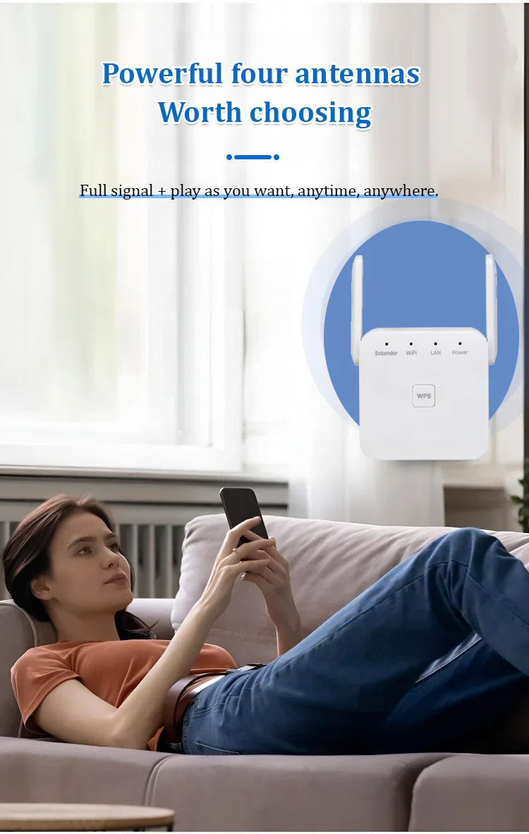 Dispositivo de sinalização sem fio WiFi de banda dupla (1200M)