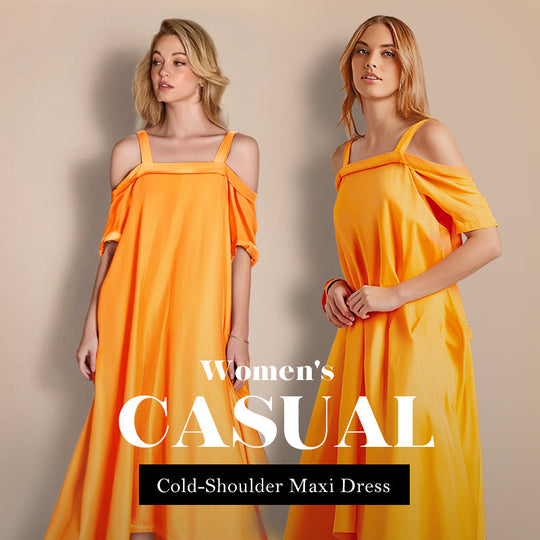 🏖️2025 Summer Specials🌴Women's Casual Cold Shoulder Maxi Dress