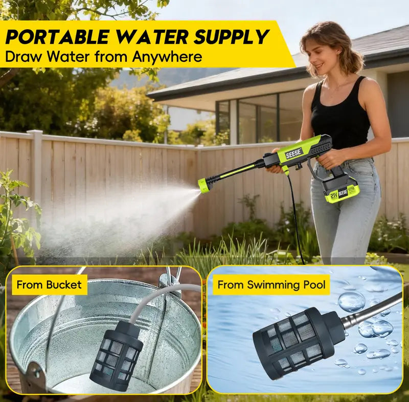 💦Cordless Pressure Washer and Single Port Charger Base, Bottle Portable Washer for Car,Home Cleaning & Garden Watering fathersdaygift