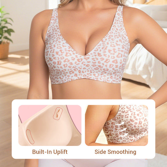 🌷Jelly Wireless Womens Comfortable Wireless Bras Push Up Bralettes Seamless Tshirts Bras Deep V Everyday Bras