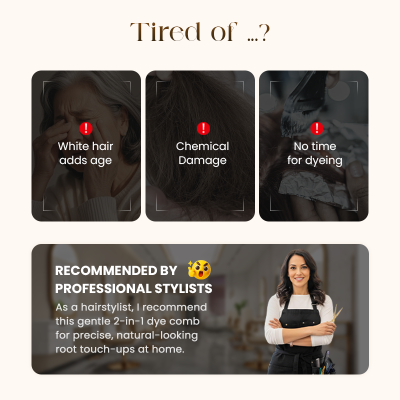 💗LAST DAY SALE 60% OFF⚡50K+ SOLD💕2-in-1 Convenient Hair Dye Comb For Gray Hair