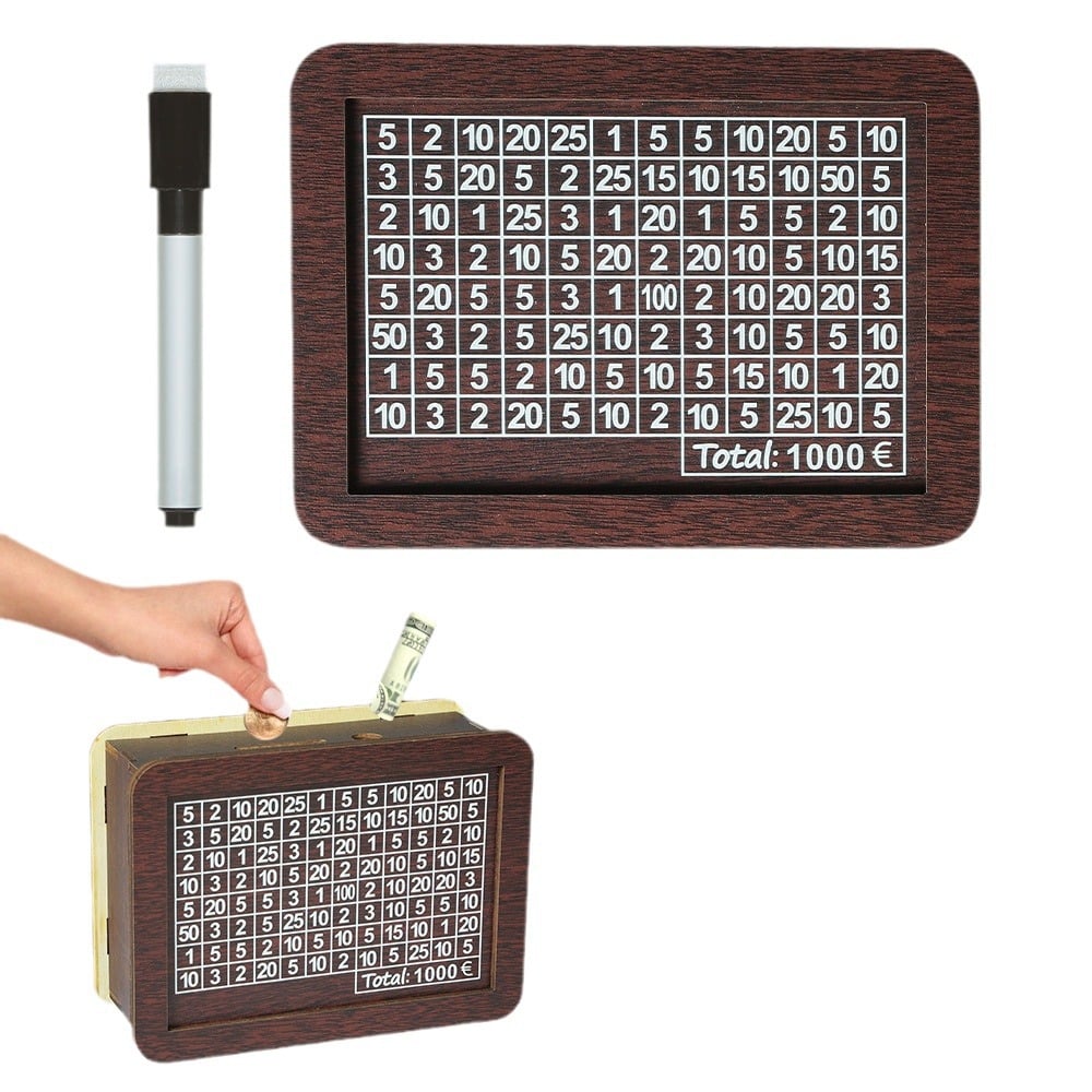 📢📢50% POPUSTA!! ⏰Drvena kasica u retro stilu s brojačem, ručno izrađena kasica za uštedu novca