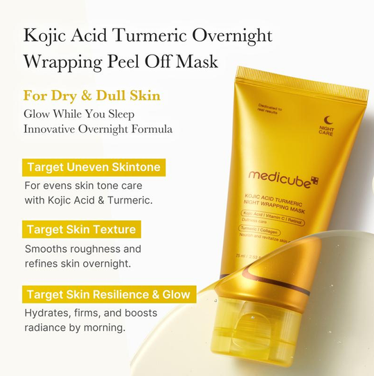 [Medicube Official] Kojic Acid Turmeric Night Wrapping Mask | Overnight Wrapping Mask, Morning Shed, Turmeric, Niacinamide, Vitamin