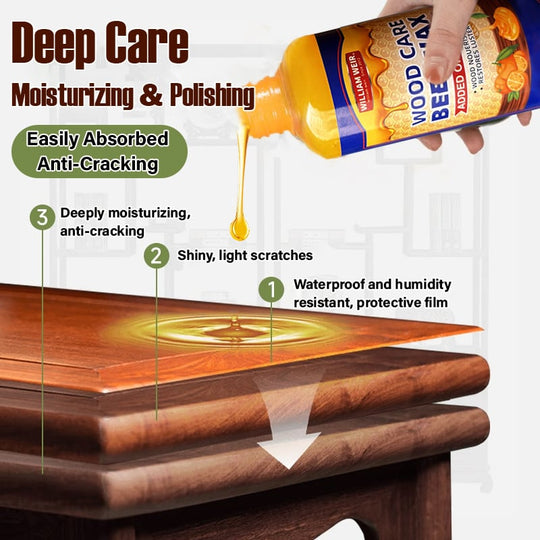 🔥Conditionneur de bois naturel à la cire d'abeille et à l'huile d'orange