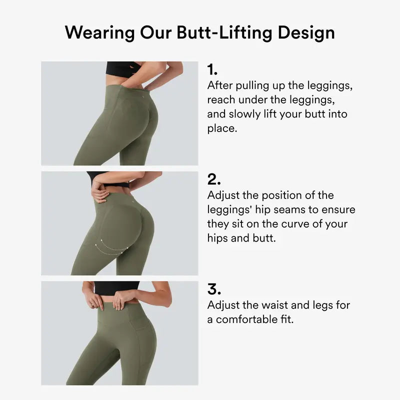 High Waisted Scrunch Butt Lifting Tummy Control Pocket Shaping Yoga Bootcut Leggings