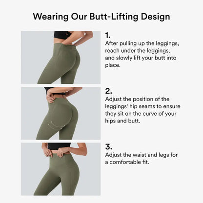 High Waisted Scrunch Butt Lifting Tummy Control Pocket Shaping Yoga Bootcut Leggings