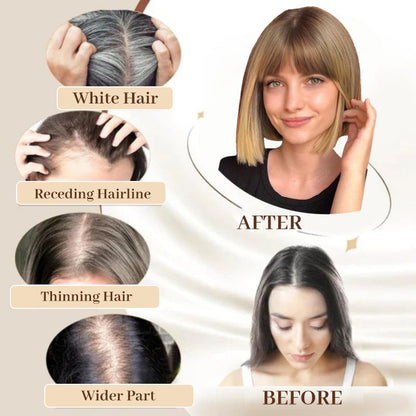 🔥2025 Hot Sale🔥Natural Hair Toppers with Bangs for Women